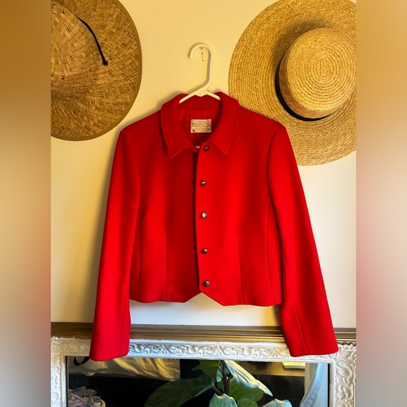 Beautiful True Vintage 60’s Poppy Red Pendleton Wool Jacket Coat - Picture 8 of 9